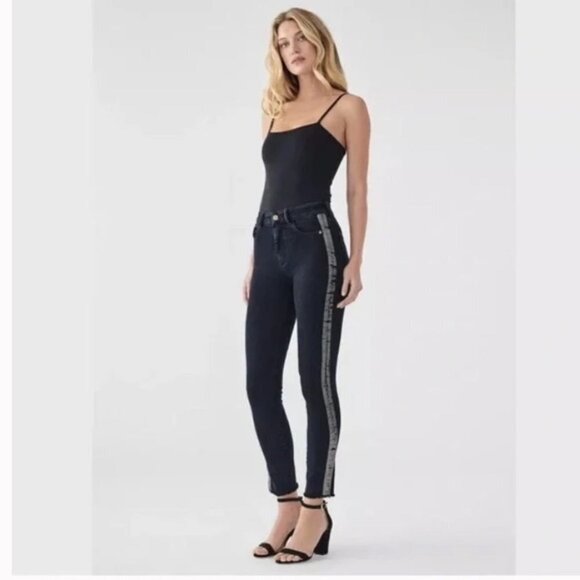 DL1961 | Farrow Ankle Skinny in Roosevelt Metallic side stripe - Picture 1 of 13